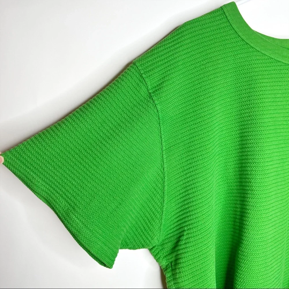 Big Bud Press Cropped Honeycomb Tee Bright Green Short Sleeve Crew Neck Size 3X - Picture 3 of 9